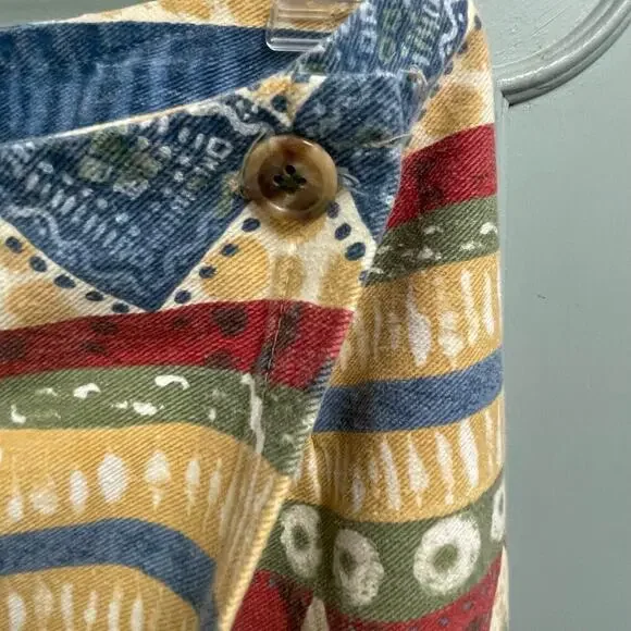 Vivoldi Jeanswear Size 10 Aztec Southwestern Wrap Skirt Vintage VTG - Picture 2 of 4